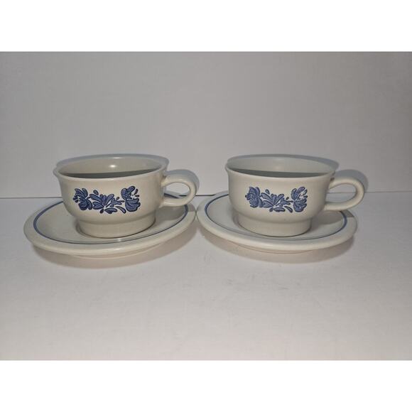 Set Of 2 Pfaltzgraff Yorketown Coffee Tea Cup Mug W/Saucers #6-1~4 Pieces Total - Picture 1 of 9